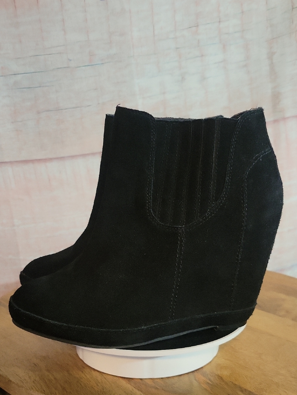 Black Wedge Booties - Picture 5 of 10